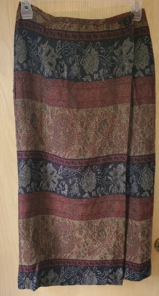 NY Line Wrap Skirt, Multicolored, Sz 12